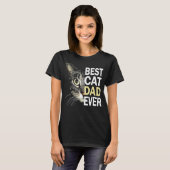 Beste kat vader ooit T-kat papa vaderdag T-shirt (Voorkant volledig)
