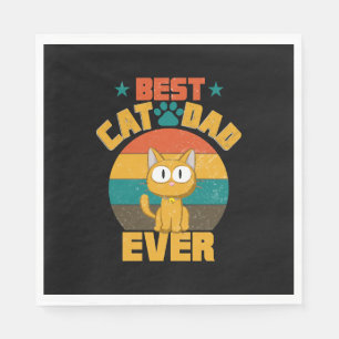 Beste kat vader ooit T-Shirt Funny Cat Father Servet