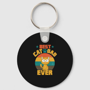 Beste kat vader ooit T-Shirt Funny Cat Father Sleutelhanger