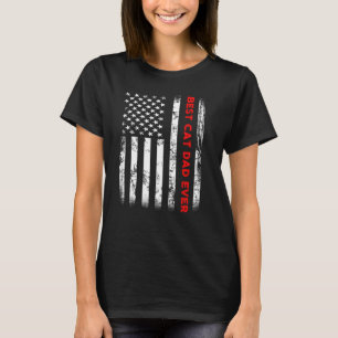 Beste kat vader ooit vader Amerikaanse vlag Funny  T-shirt