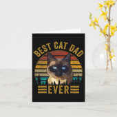 beste kat vader ooit vaders dag siamese kat kaart (Gele Bloem)