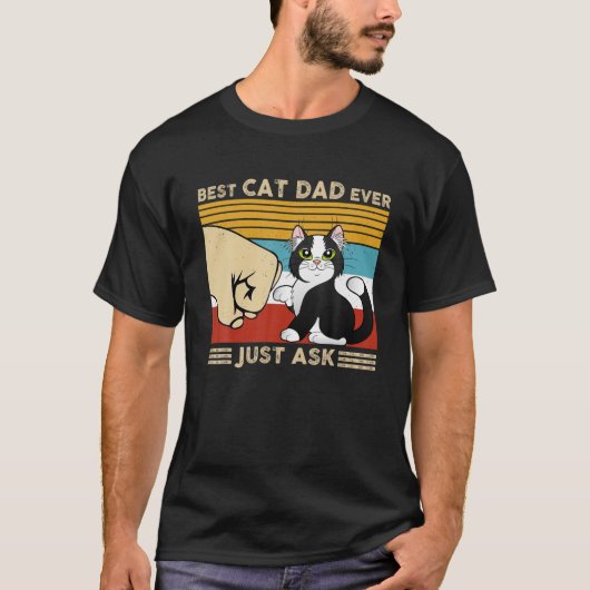 Beste kat vader ooit, vraag maar naar grappige kat t-shirt (Voorkant)