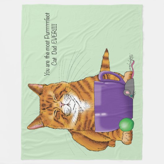 Beste kat vader Vaderdag Fleece Deken (Voorkant)