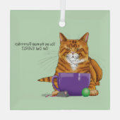 Beste kat vader Vaderdag Glas Ornament (Achterkant)