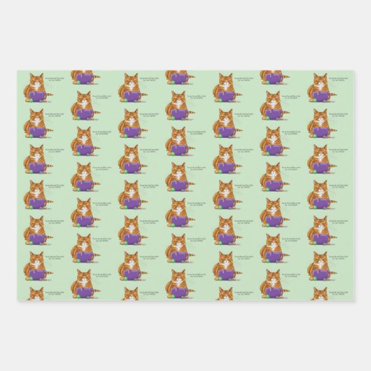 Beste kat vader Vaderdag Inpakpapier Vel (Voorkant 3)