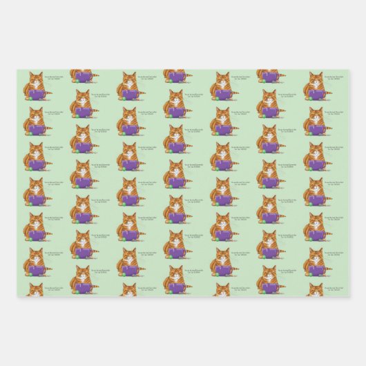 Beste kat vader Vaderdag Inpakpapier Vel (Voorkant 2)