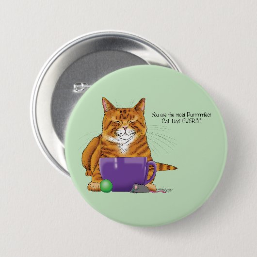 Beste kat vader Vaderdag Ronde Button 7,6 Cm (Voorkant /achterkant)