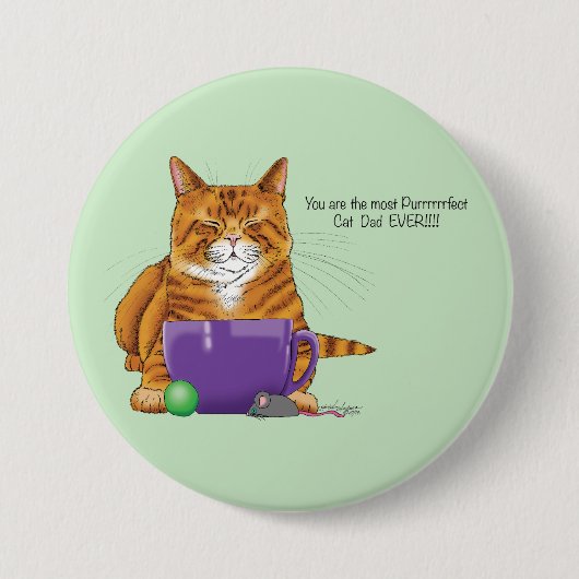 Beste kat vader Vaderdag Ronde Button 7,6 Cm (Voorkant)