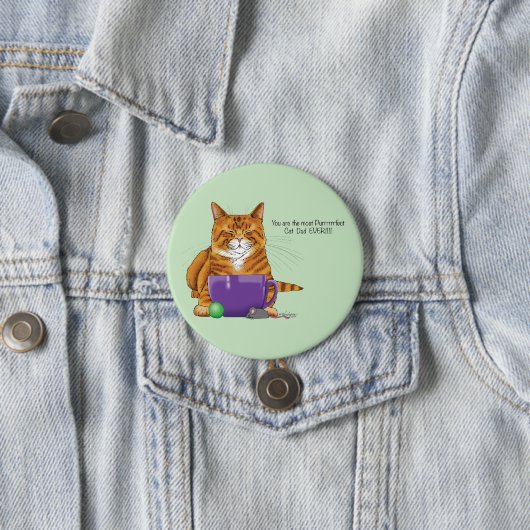 Beste kat vader Vaderdag Ronde Button 7,6 Cm (In situ)