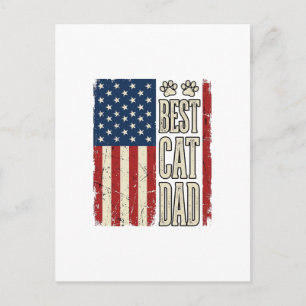 Beste Kat Vader Vintage Vlag Shirt Ontwerp_1 Briefkaart
