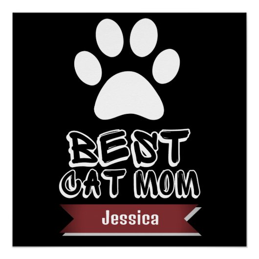 beste kattemoeder, mama personaliseer de naam perfect poster (Voorkant)
