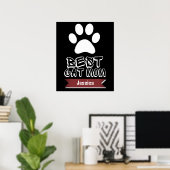 beste kattemoeder, mama personaliseer de naam poster (Thuiskantoor)