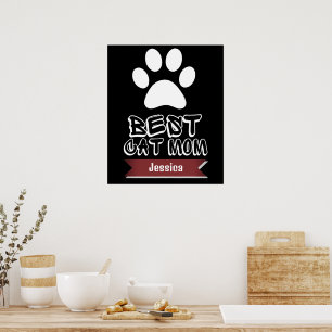 beste kattemoeder, mama personaliseer de naam poster