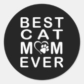 Beste kattemoeder ooit ronde sticker (Voorkant)