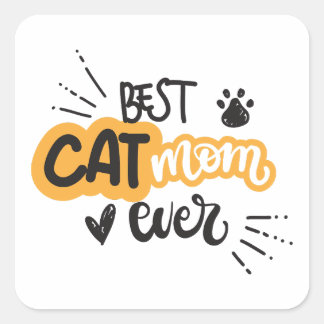 Beste kattemoeder ooit vierkante sticker