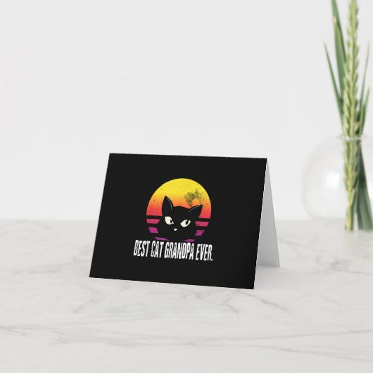 Beste katten-opa ooit | Retro katten cadeau Kaart (Voorkant)
