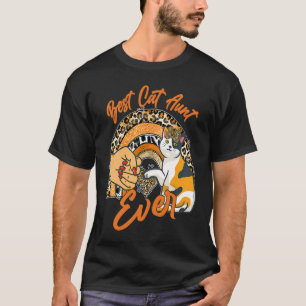 Beste katten tante ooit Kat Luipaard Regenboog Mo T-shirt