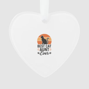 Beste katten tante ooit vintage zonsondergang kat  ornament