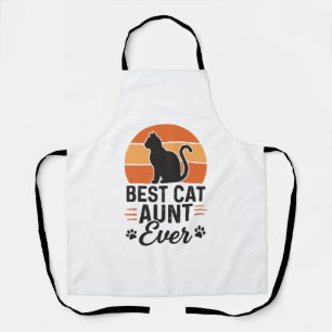 Beste katten tante ooit vintage zonsondergang kat schort
