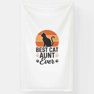 Beste katten tante ooit vintage zonsondergang kat spandoek