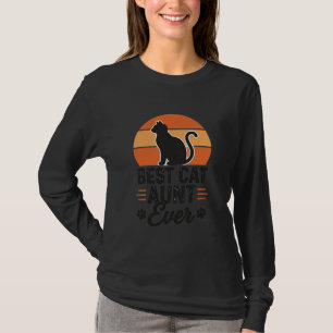 Beste katten tante ooit vintage zonsondergang kat t-shirt