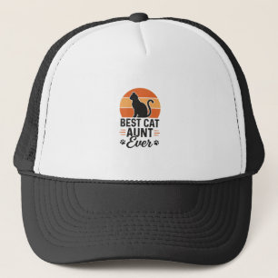 Beste katten tante ooit vintage zonsondergang kat trucker pet