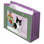 Beste Kattenmoeder Cute Tuxedo Kat Moederdag Groot Cadeauzakje (Voorkant Gekanteld)