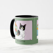 Beste Kattenmoeder Cute Tuxedo Kat Moederdag Mok (Voorkant links)