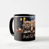 Beste Kattenmoeder Eén Foto Sjabloon Met Fancy Tek Mok (Voorkant links)