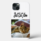 Beste kattenmoeder foto Zwarte tekst Case-Mate iPhone Case (Achterkant)