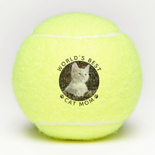 Beste kattenmoeder gepersonaliseerde foto tennisballen