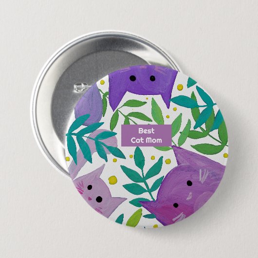 Beste kattenmoeder Katten en takken Ronde Button 7,6 Cm (Voorkant /achterkant)