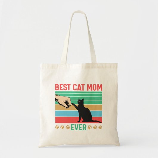 beste kattenmoeder | kattenliefhebber ontwerp tote bag (Voorkant)