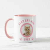 Beste Kattenmoeder Ooit Aangepaste Foto Elegante R Mok (Links)