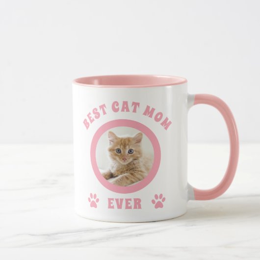 Beste Kattenmoeder Ooit Aangepaste Foto Elegante R Mok (Rechts)