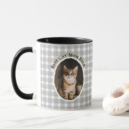 Beste kattenmoeder ooit Aangepaste grappige leuke Mok (Met donut)