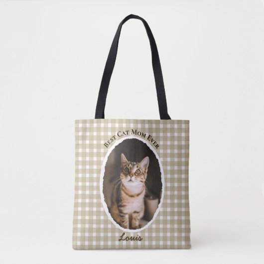 Beste kattenmoeder ooit Aangepaste grappige leuke  Tote Bag (Voorkant)