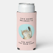 Beste kattenmoeder ooit Aangepaste tekst & 2 foto' Seltzer Blikjeskoeler (Seltzer Voorkant)