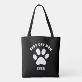 Beste kattenmoeder ooit Aangepaste tekst Gepersona Tote Bag (Achterkant)