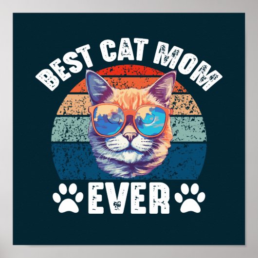 Beste Kattenmoeder Ooit  Funny Cats Lovers Mother Poster (Voorkant)