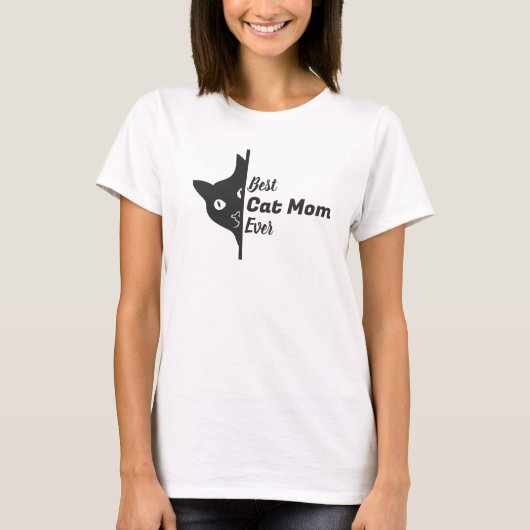 Beste Kattenmoeder Ooit Glurende Kat T-shirt (Voorkant)