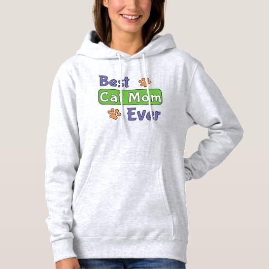 Beste kattenmoeder ooit hoodie (Voorkant)