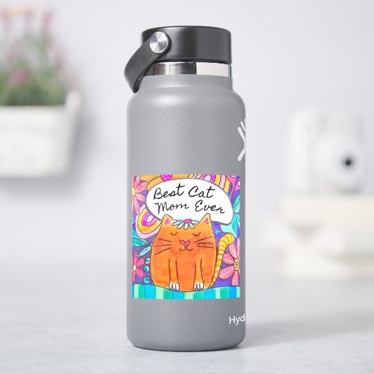 Beste kattenmoeder ooit kat cadeau sticker (HydroFlask)