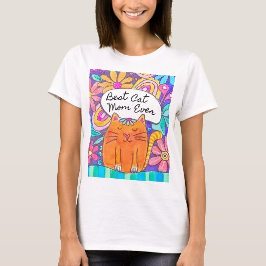 Beste kattenmoeder ooit kat geschenk T-shirt (Voorkant)