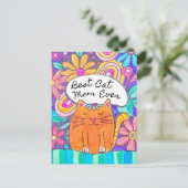 Beste kattenmoeder ooit kattenliefhebber ansichtka briefkaart (Staand voorkant)