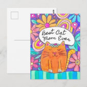Beste kattenmoeder ooit kattenliefhebber ansichtka briefkaart (Voorkant / Achterkant)