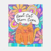 Beste kattenmoeder ooit Kattenliefhebber Cadeau vo Fleece Deken (Voorkant)