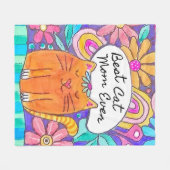 Beste kattenmoeder ooit Kattenliefhebber Cadeau vo Fleece Deken (Voorkant (Horizontaal))