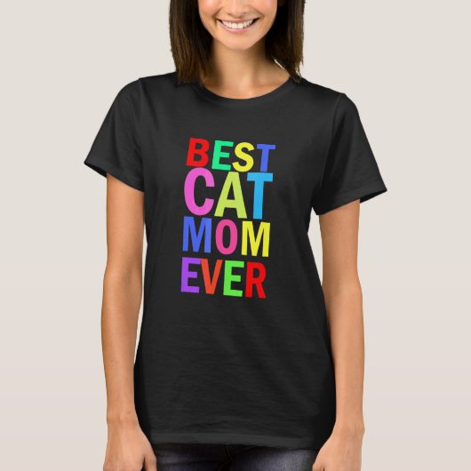 Beste kattenmoeder ooit Kattenmoeder Grafische tek T-shirt (Voorkant)