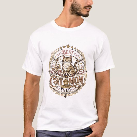 Beste kattenmoeder ooit Kattenmoeder vader ouder v T-shirt (Voorkant)